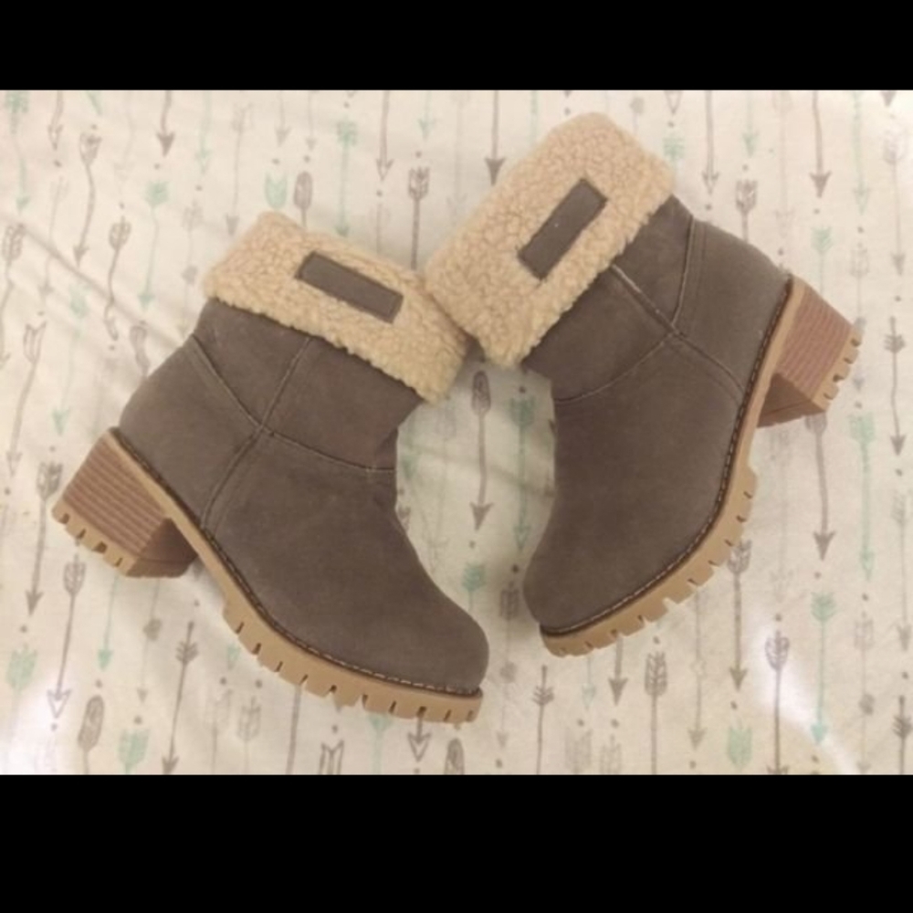 Gray booties